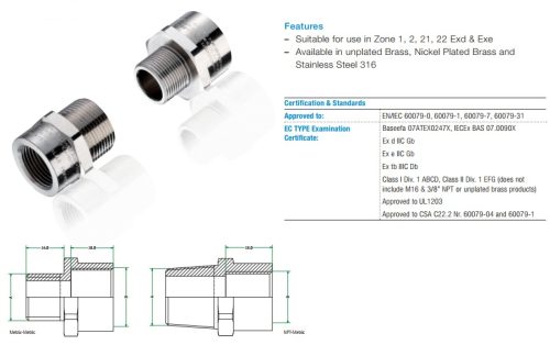 Explosion-proof thread converter