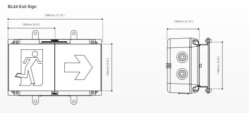 Explosion-proof LED luminaire SPX-BL24-W-12050-EMX25-EXIT